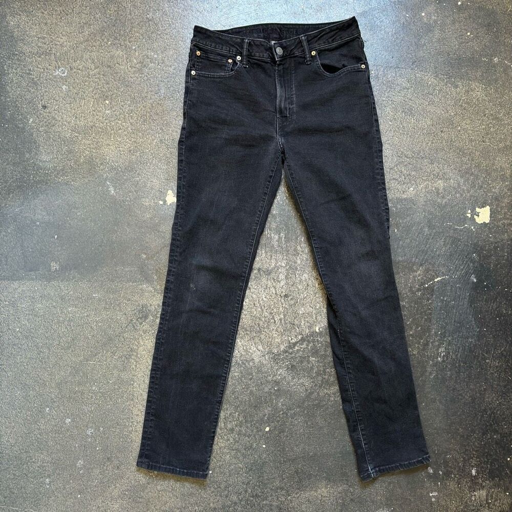 American Eagle Black Airflex+ Slim Straight Men’s Jeans Size 33x33 Casual
